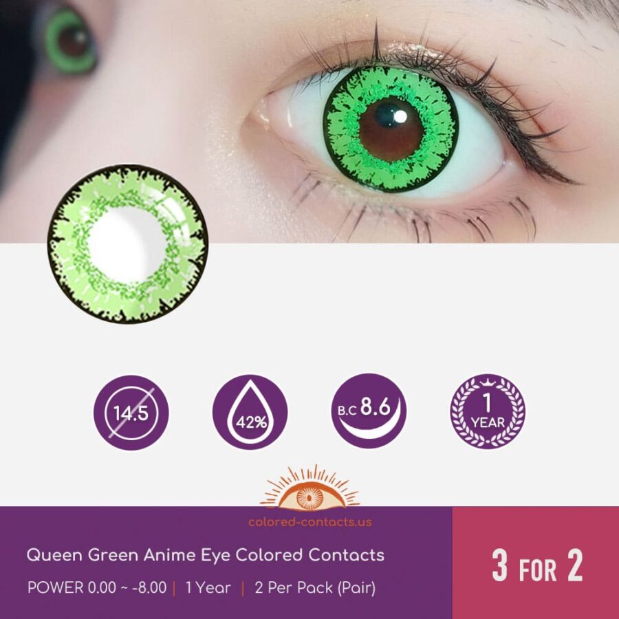 Queen Green Anime Eye Colored Contacts