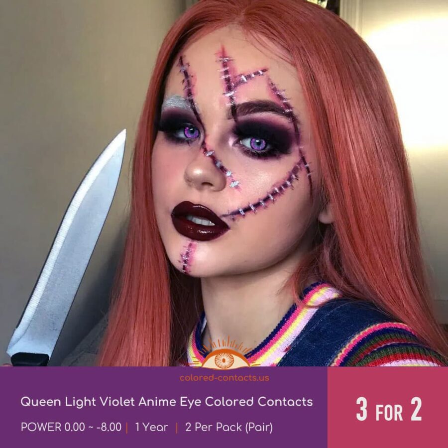 Queen Light Violet Anime Eye Colored Contacts