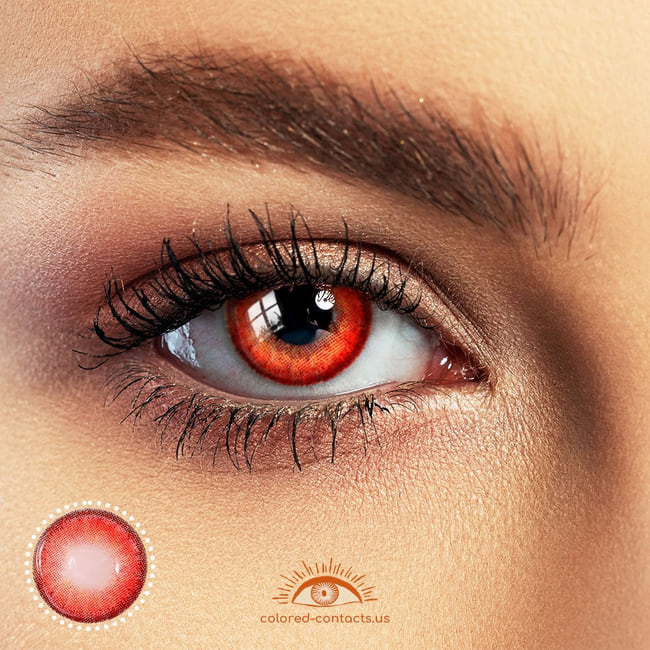 Scary Evil Red Eye Colored Contacts
