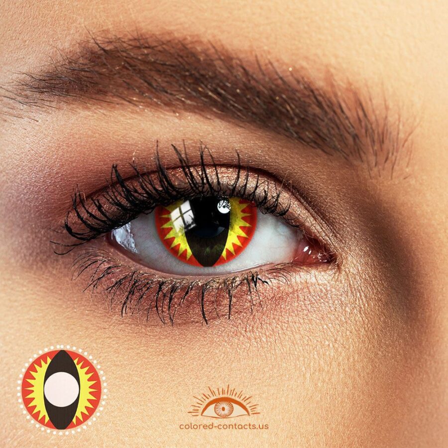 Yellow Red Dragon Eye Halloween Contacts