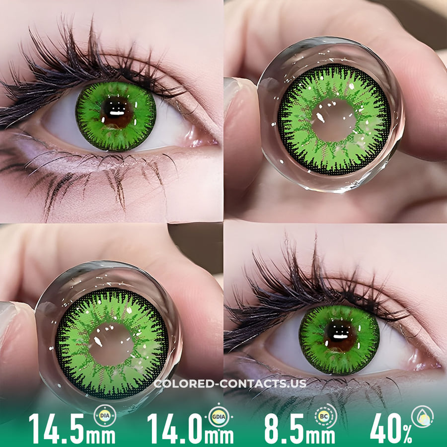 Genshin Impact Zhongli Cosplay Contacts - Vega Green Detail