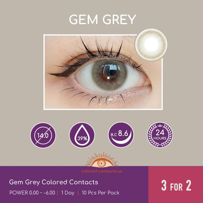 Gem Grey Colored Contacts - Ccus Eyewear · Premium Colored Contacts Gem Grey Colored Contacts