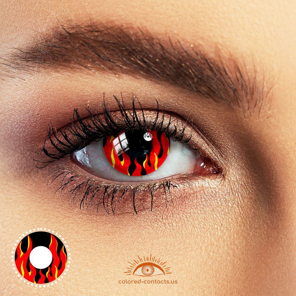 Rock Lee Flaming Fire Eye Colored Contacts