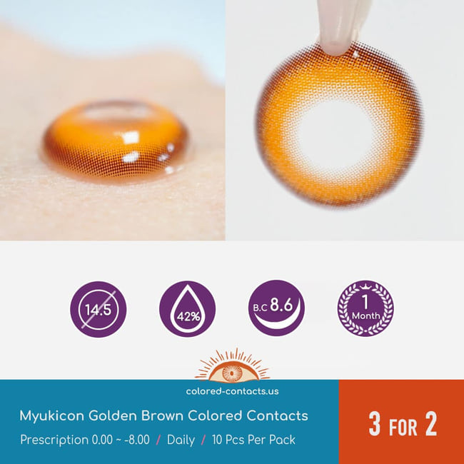 Myukicon Golden Brown Colored Contacts - 10Pcs