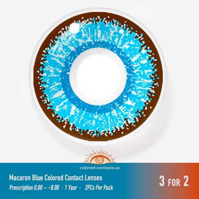 Macaron Blue Colored Contact Lenses - Macaron Blue Contact Lenses