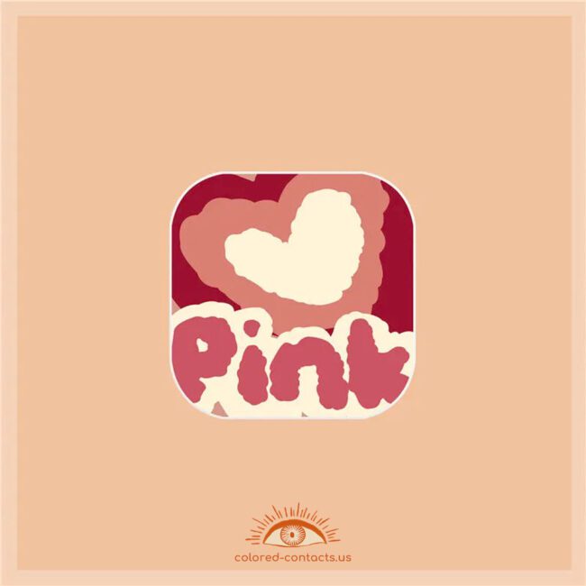 Pink Heart Contact Lenses Case