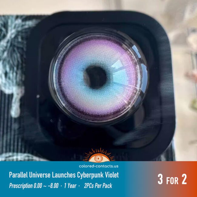 Parallel Universe Launches Cyberpunk Violet Contact Lenses - Colored Contact Lenses | Colored Contacts -
