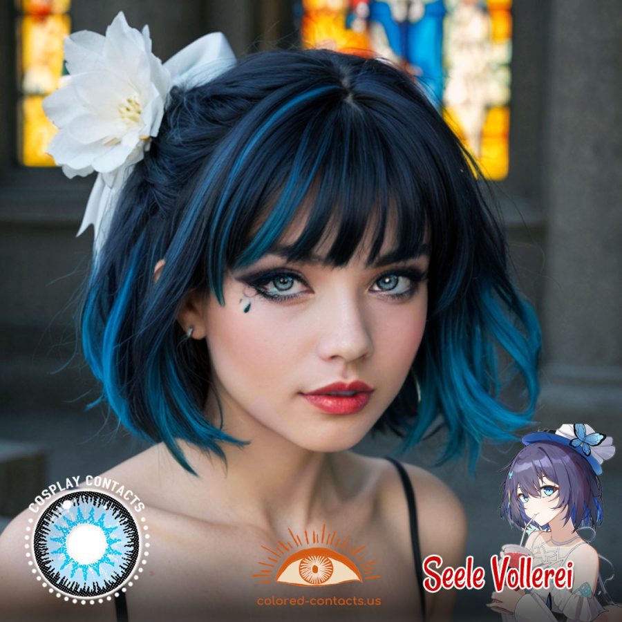 Seele Vollerei Cosplay Blue Contact Lenses