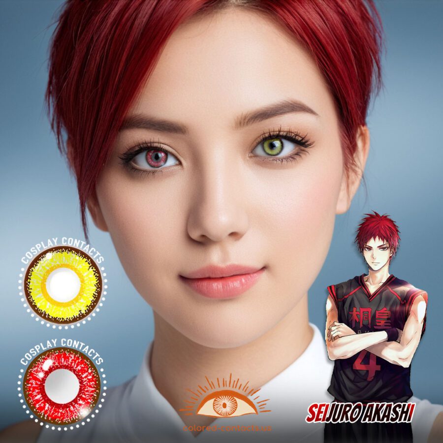 Seijuro Akashi Cosplay Heterochromia Contact Lenses
