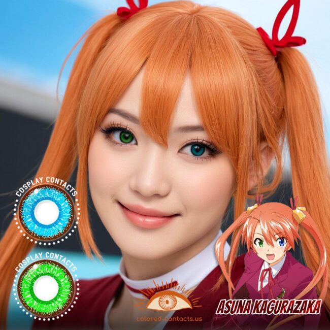 Negima! Asuna Kagurazaka Cosplay Heterochromia Contact Lenses
