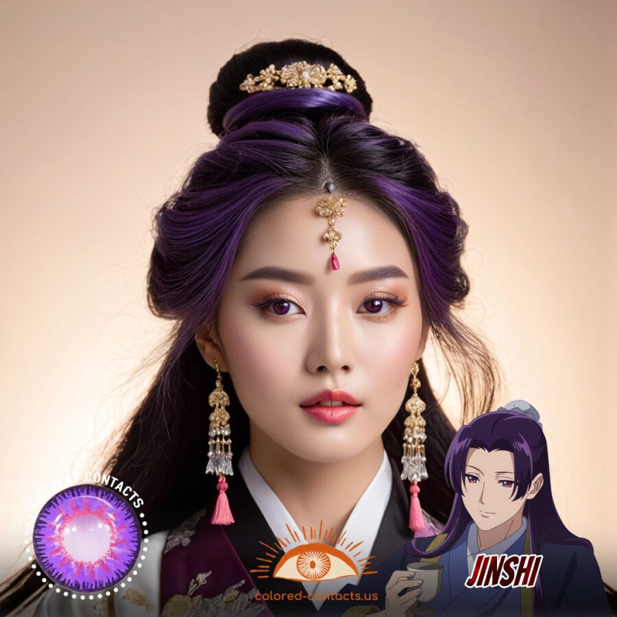 JINSHI Cosplay Purple Contact Lenses