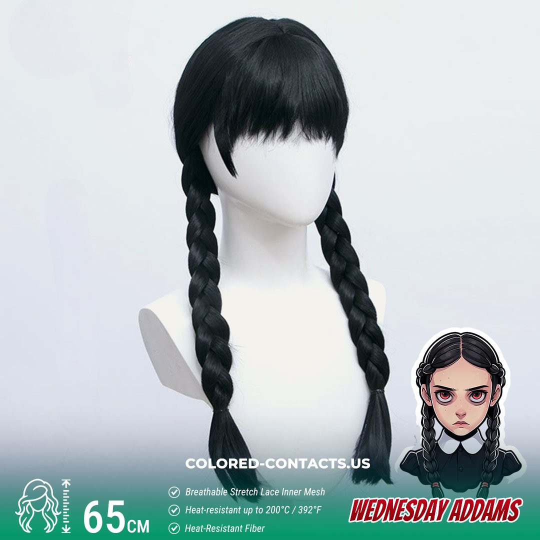 Wednesday 狼耳コート ダイヤカスタム 現品限り Wednesday Addams Cosplay Wig - CCUS Eyewear | Premium Colored Contacts