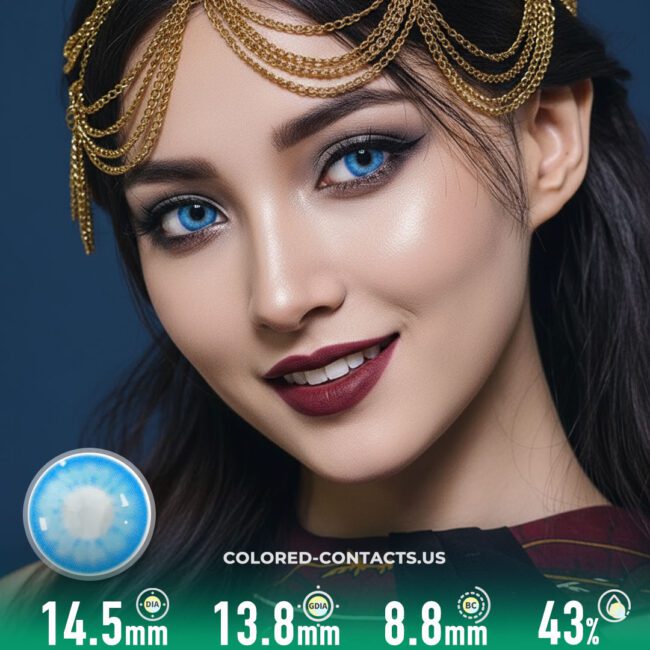 Dream Lotus Blue Colored Contacts | 4-Lens Pack