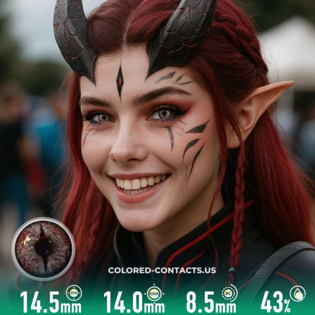 White Insect Horror Slit Pupil Contact Lenses | 4-Lens Pack