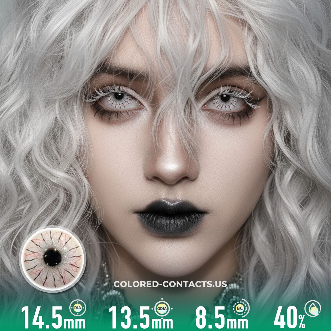 White Spider Web Colored Contacts | 4-Piece Set - CCUS Eyewear ...