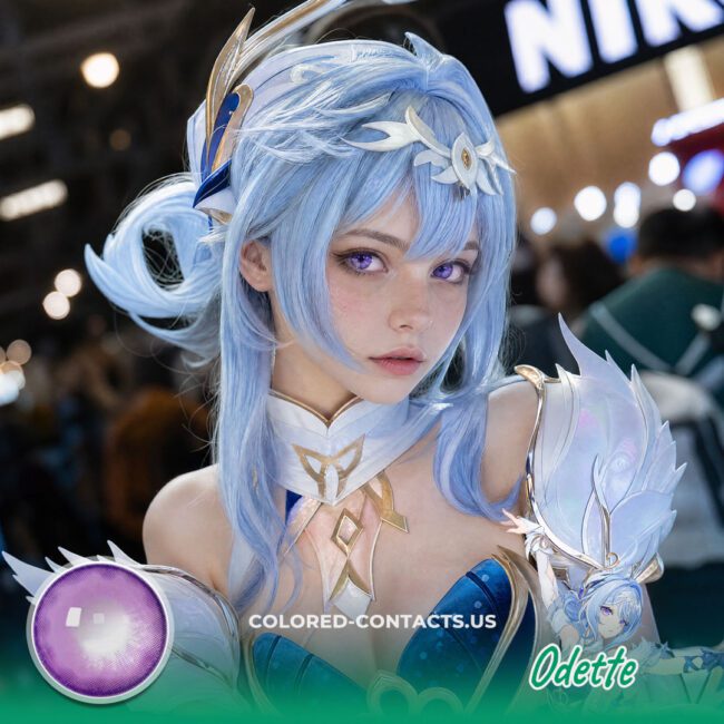 Odette Cosplay Contact Lenses for a Soft Purple-Eyed Genshin Look