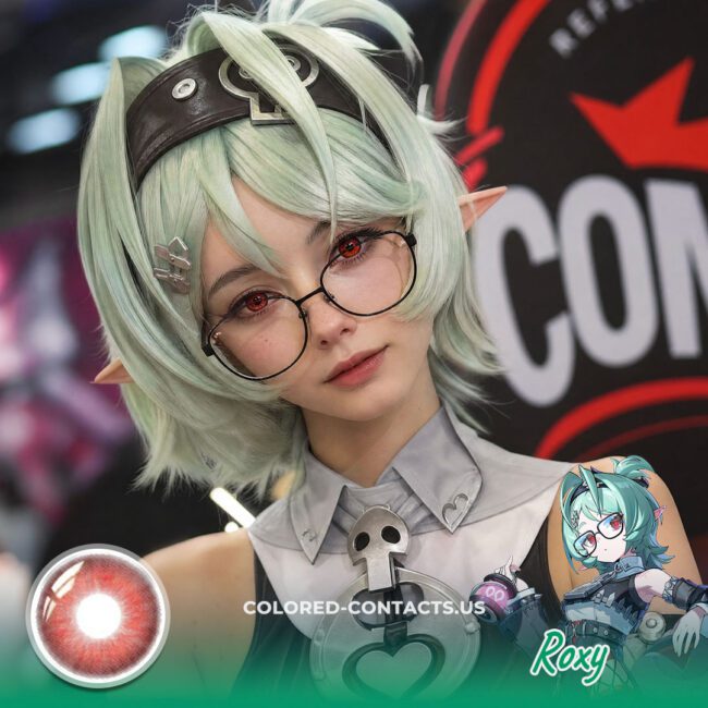 ZZZ Roxy Cosplay Contact Lenses for a Bold Red-Eyed Look