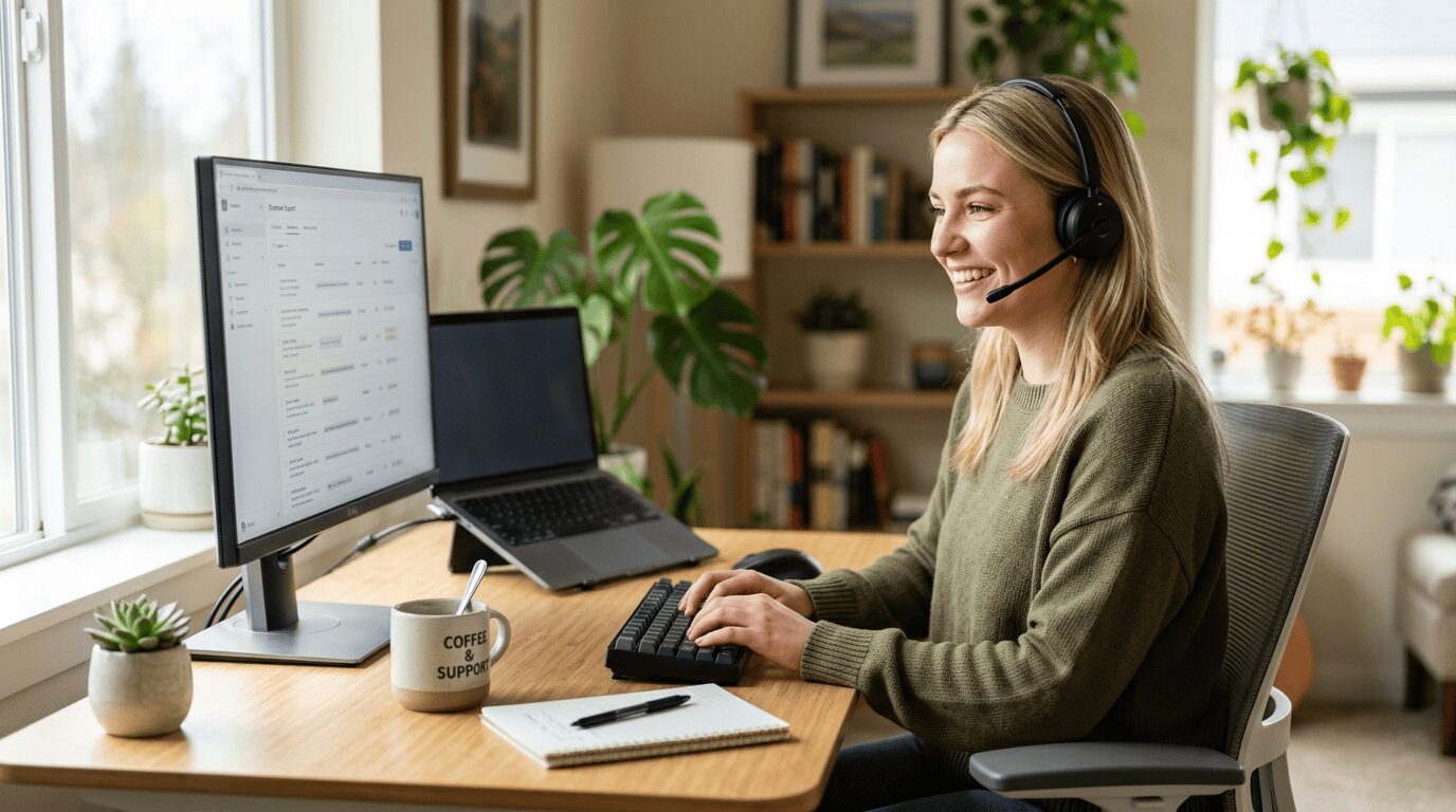 Friendly Customer Service Representative On The Phone