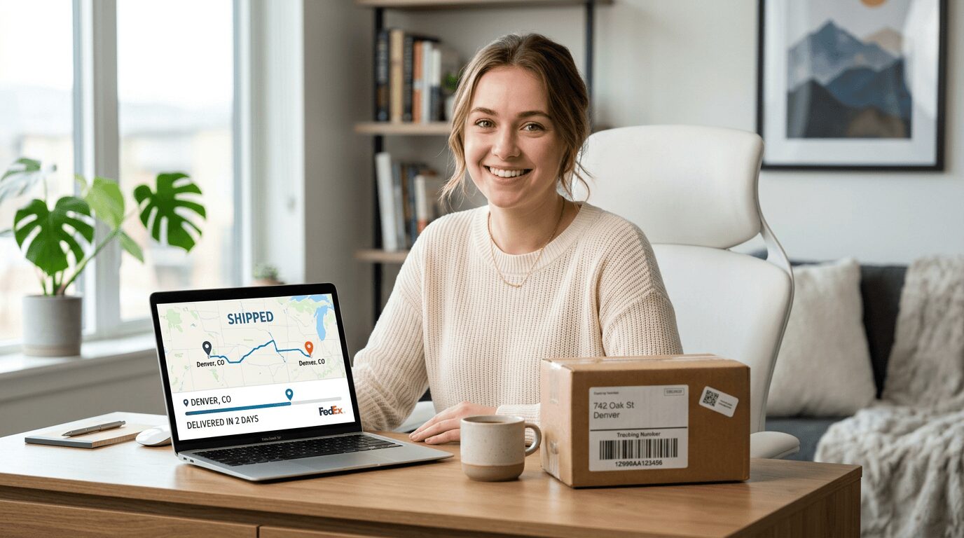 Young Woman Tracking Her Colored Contacts Delivery On Her Phone