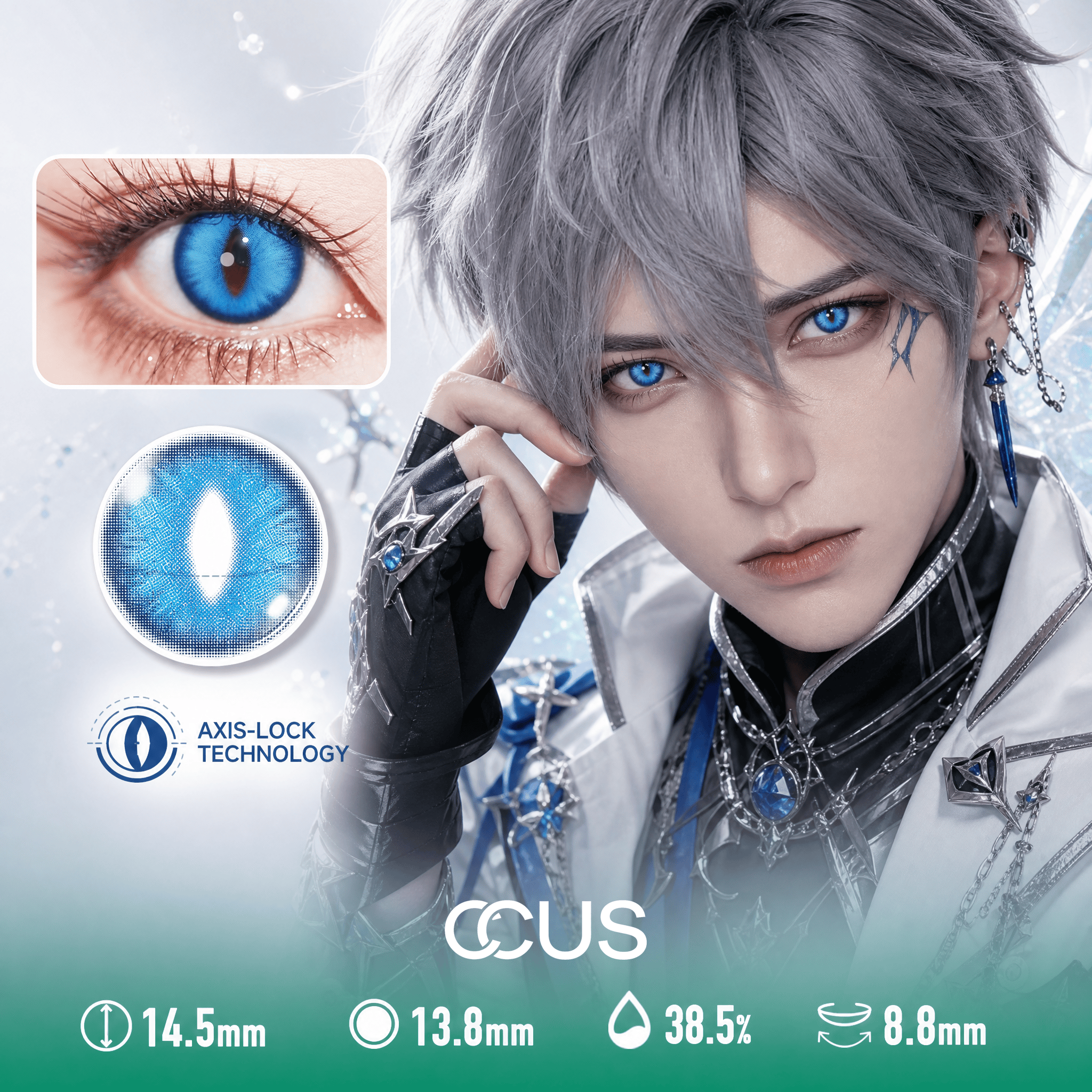Blue Vertical Slit Beast Cosplay Contact Lenses
