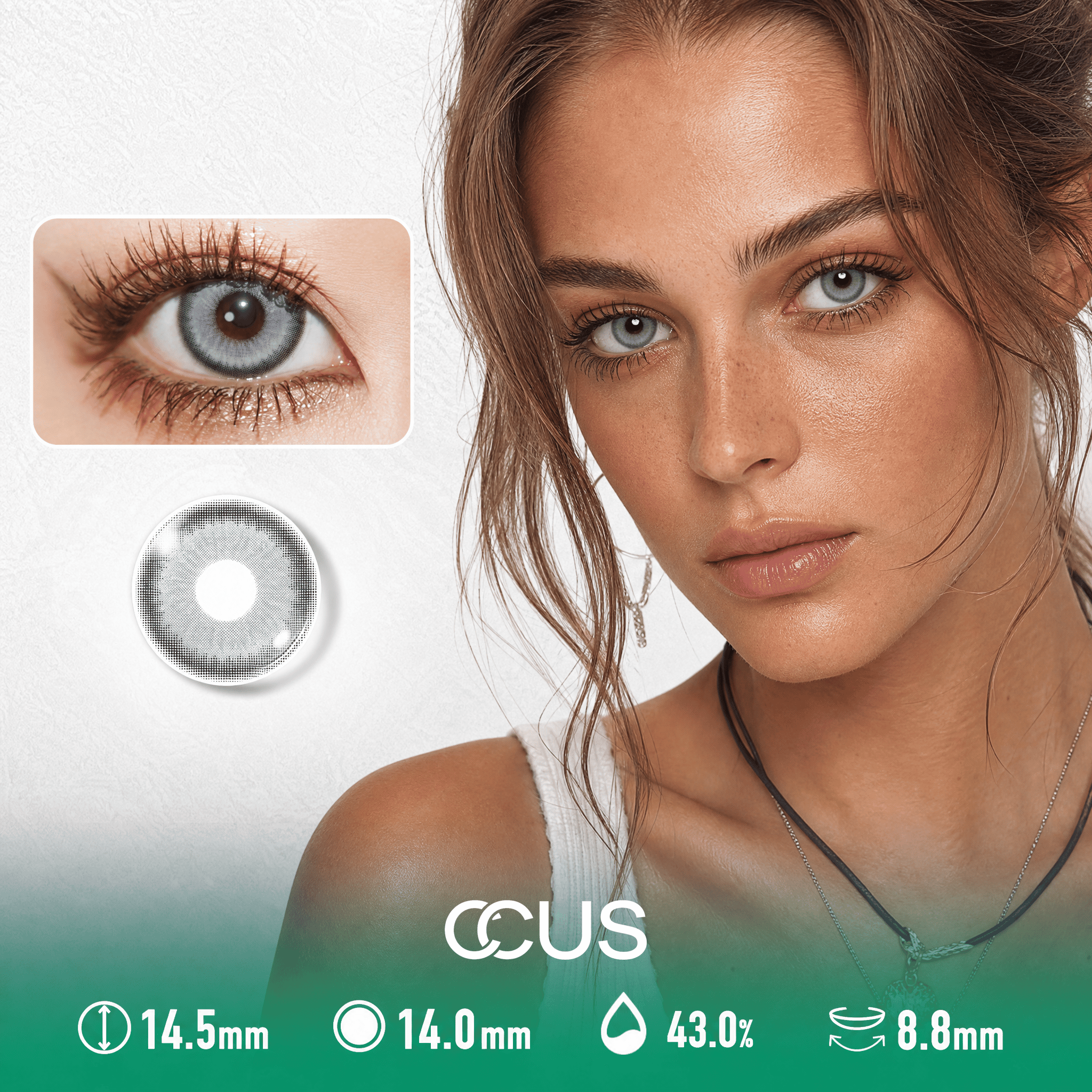Camellia Winter Veil Grey Contact Lenses