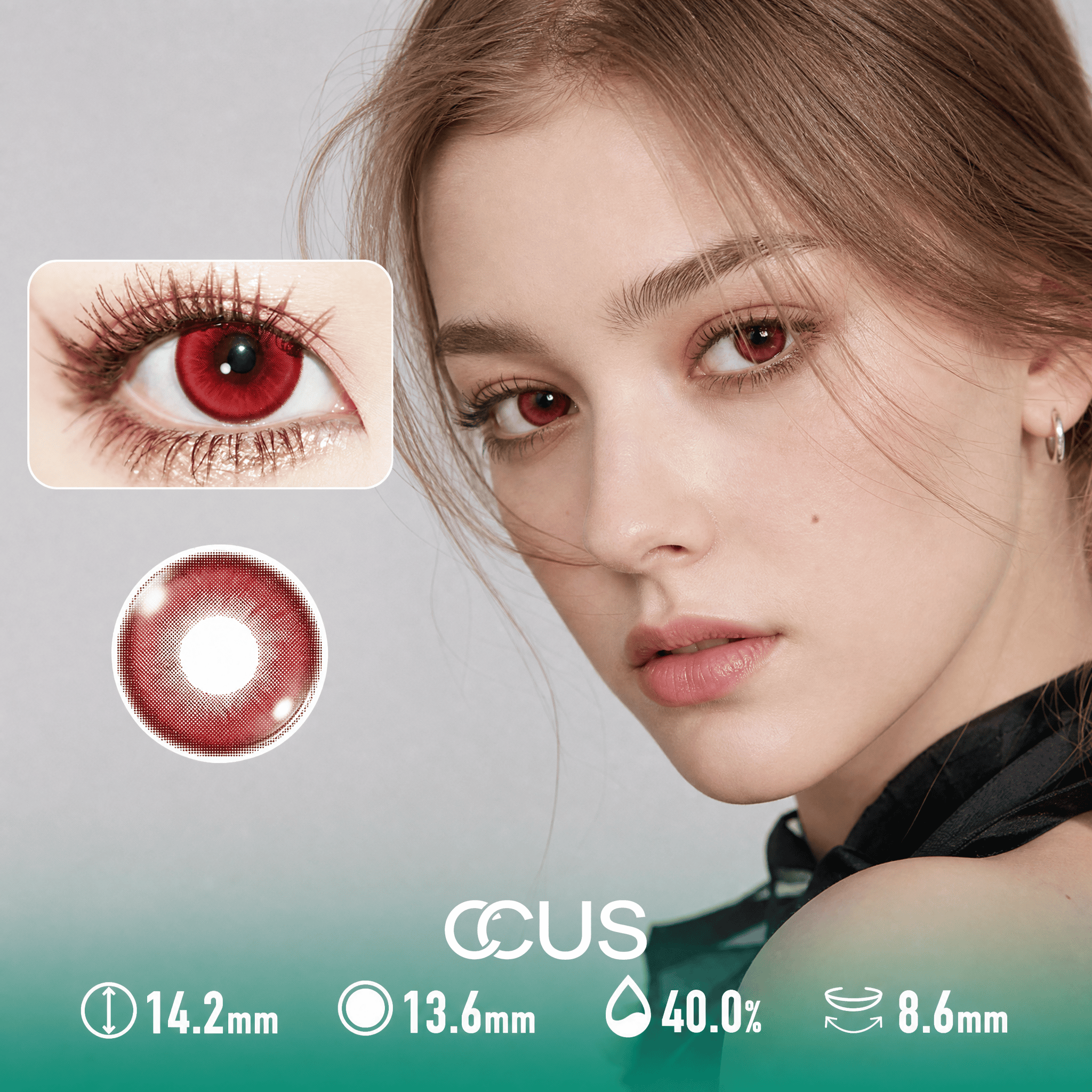 Florence Radiant Crimson Red Contact Lenses