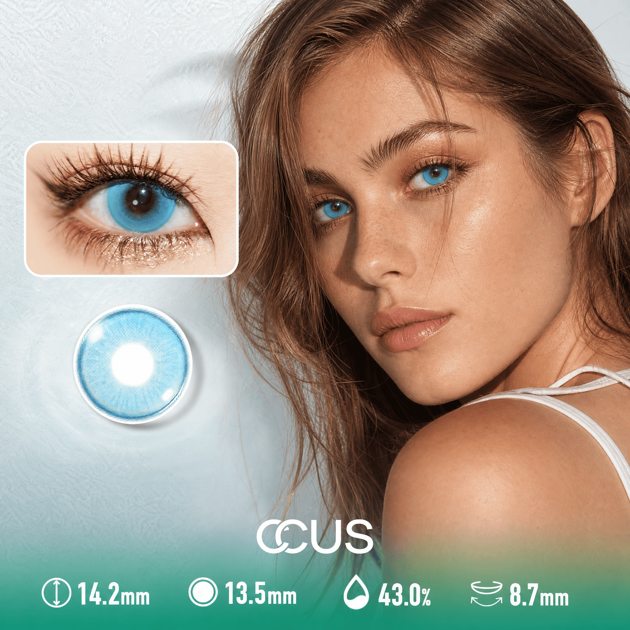 Silk Iris Azure Blue Contact Lenses