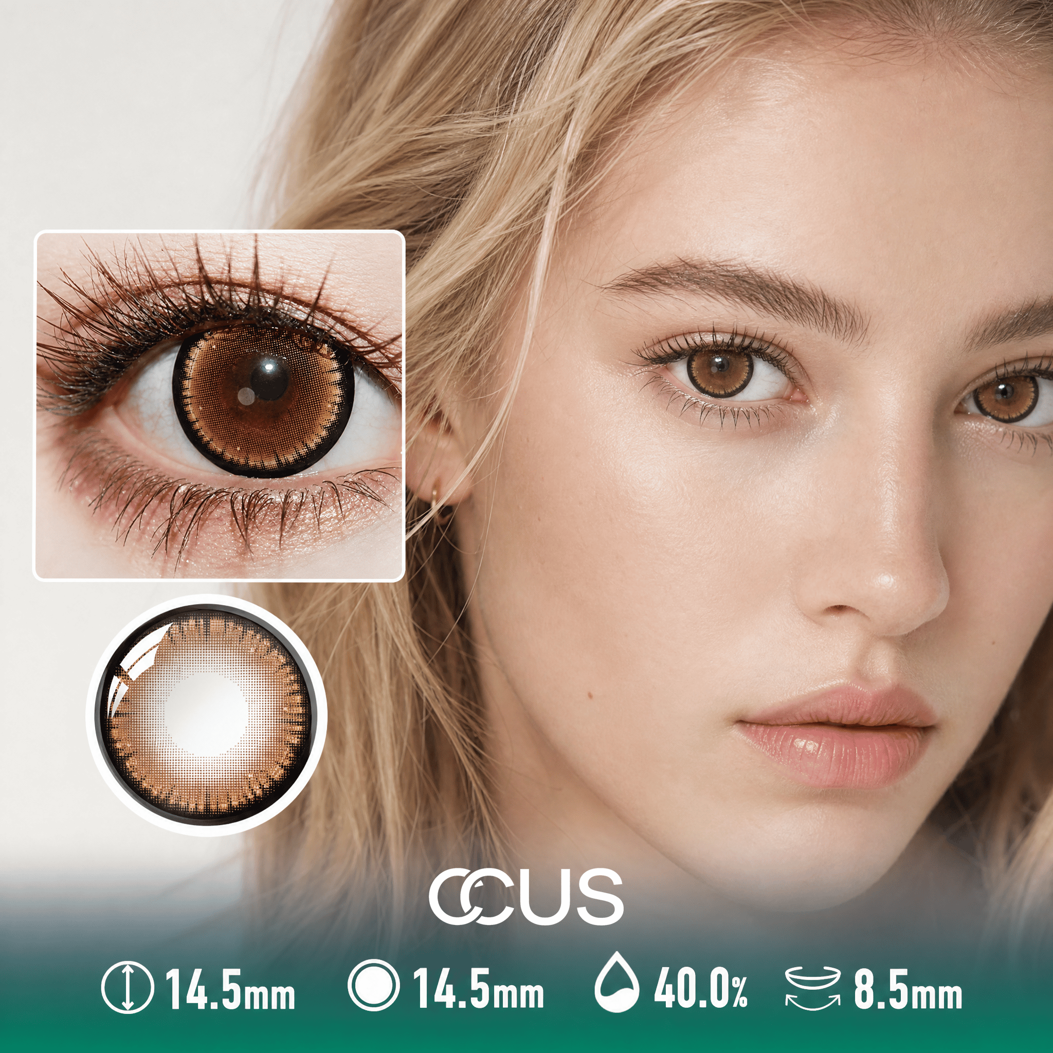 Autumn Amber Honey Brown Contact Lenses - Ccus Eyewear · Premium Colored Contacts Autumn Amber Honey Brown Contact Lenses