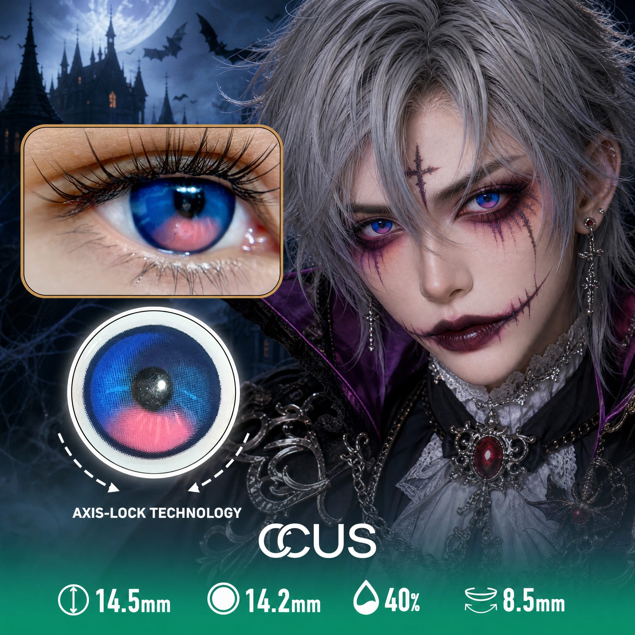 Blood Moon Halloween Blue Eclipse Horror Contact Lenses - Ccus Eyewear · Premium Colored Contacts Blood Moon Halloween Blue Eclipse Horror Contact Lenses