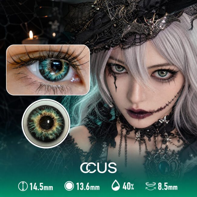 Branching Roots Halloween Green Gothic Veined Organic Contact Lenses
