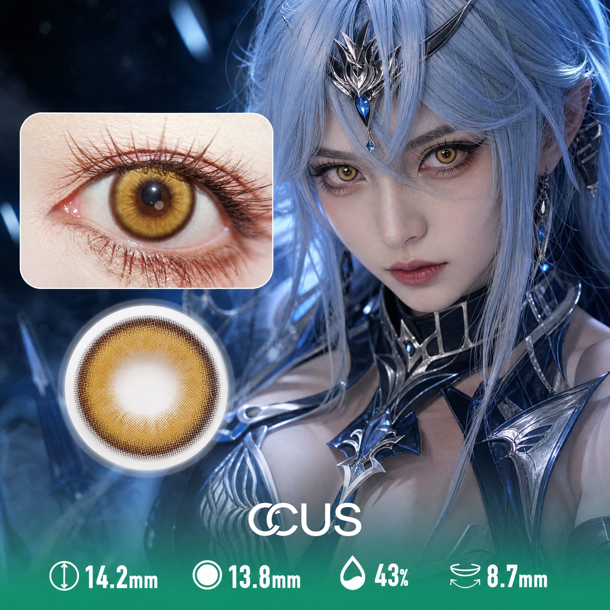 Dotted Halo Radial Brown Contact Lenses - Ccus Eyewear · Premium Colored Contacts Dotted Halo Radial Brown Contact Lenses