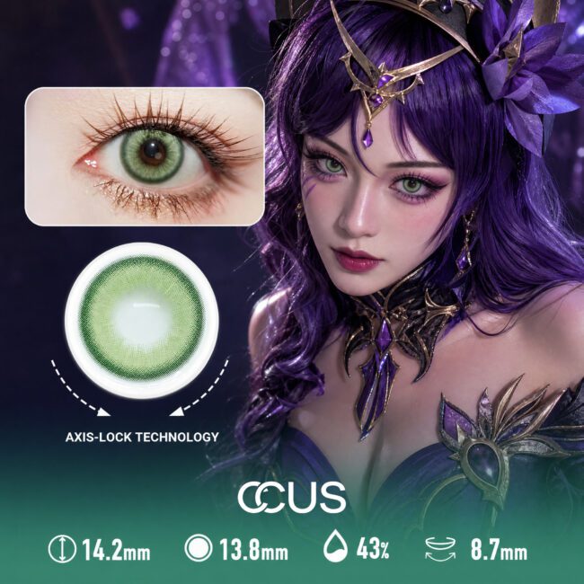 Dotted Mesh Halftone Green Contact Lenses