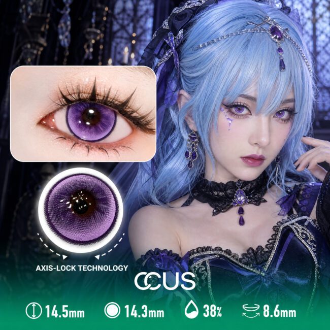 Micro Dot Mesh Halftone Purple Contact Lenses