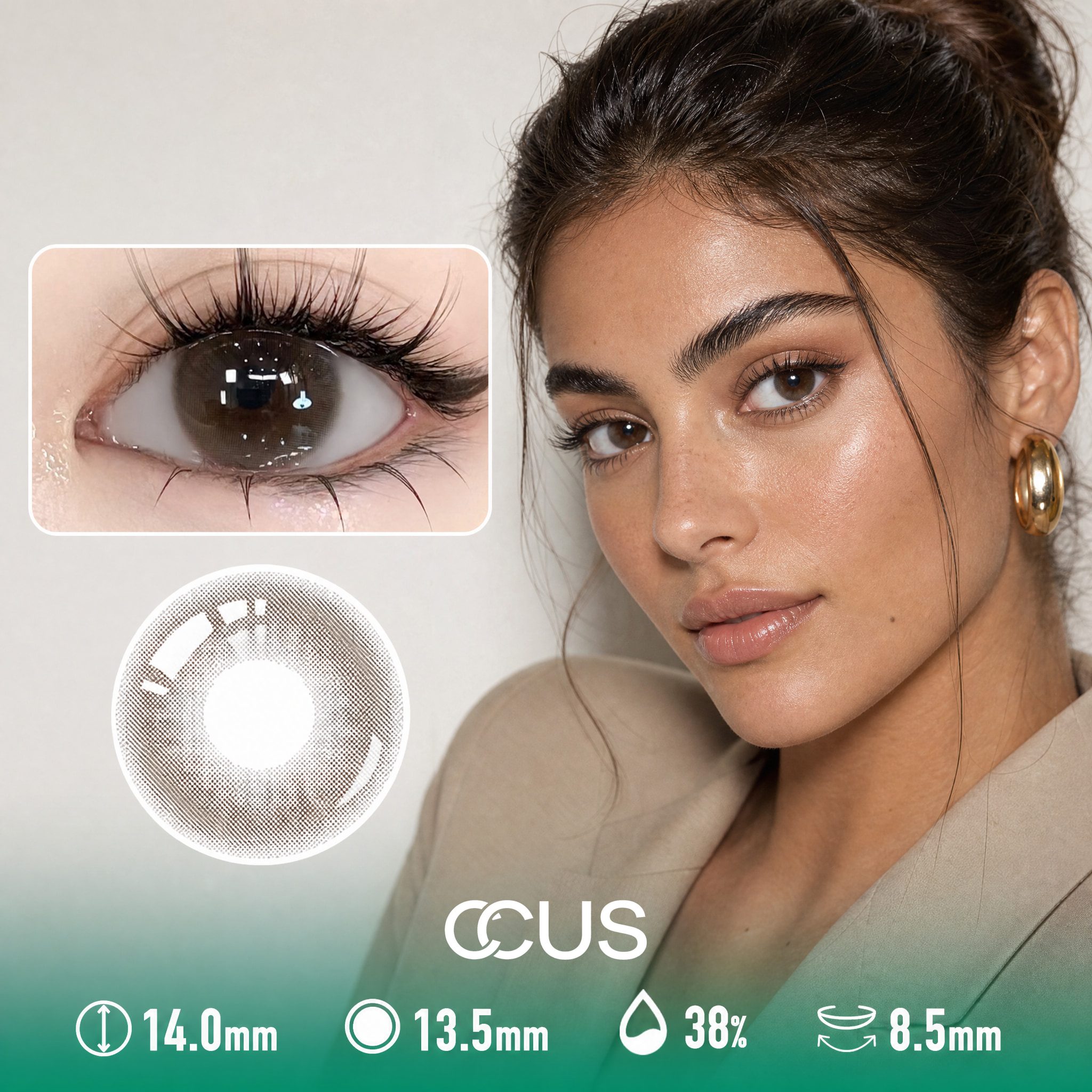 Satin Jasmine Brown Contact Lenses