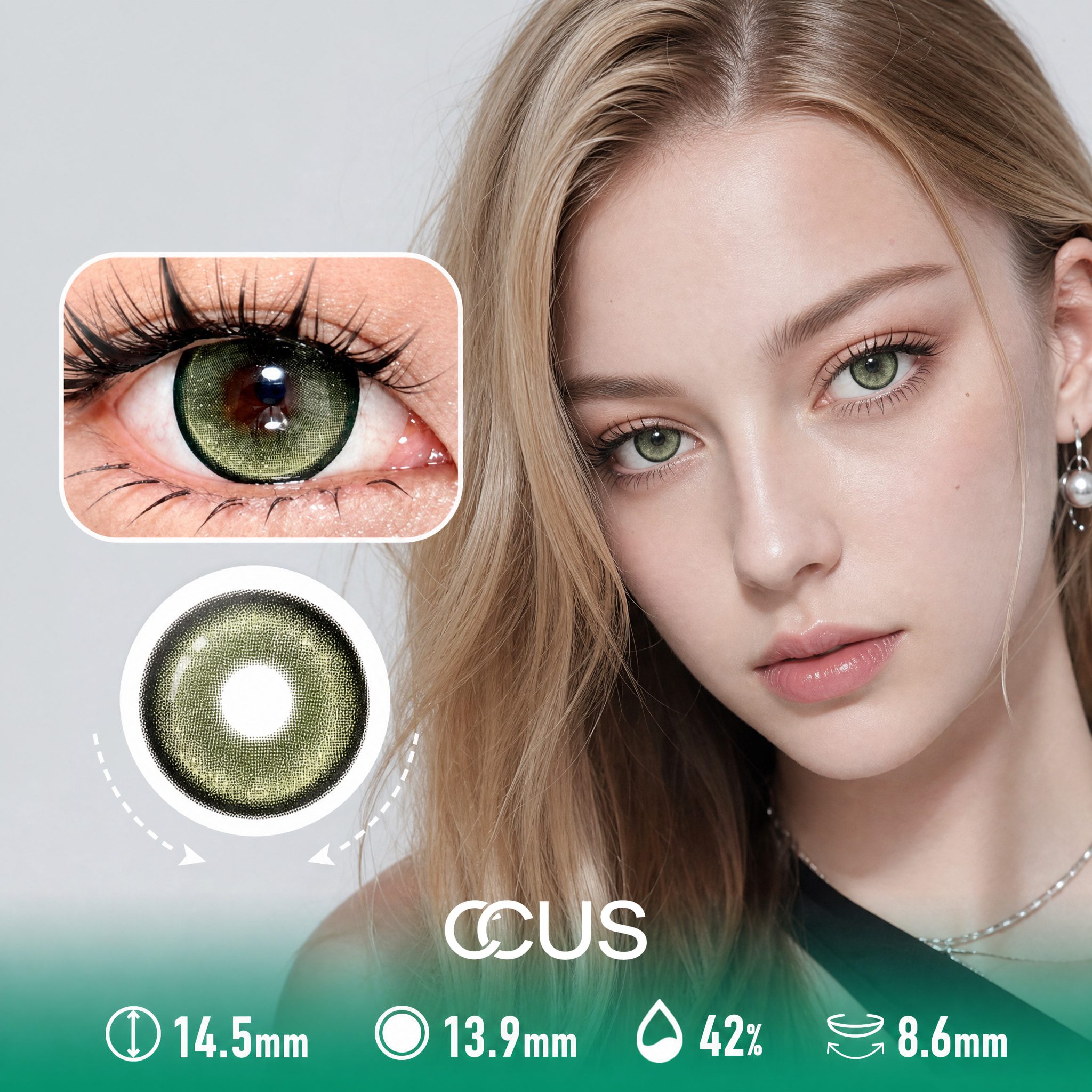 Tidepool Moss Sea Green Contact Lenses - Ccus Eyewear · Premium Colored Contacts Tidepool Moss Sea Green Contact Lenses