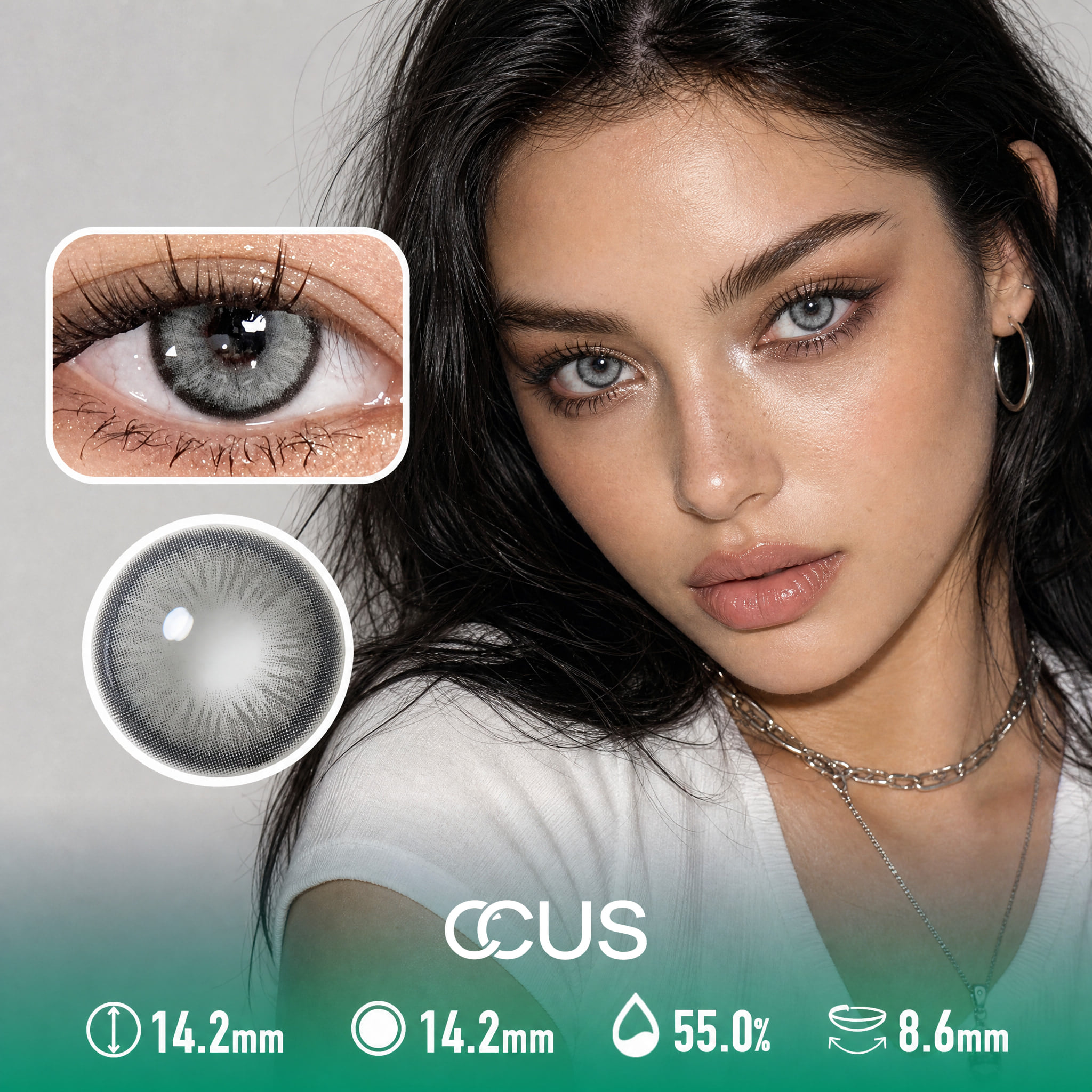Afterparty Chrome Silver Contact Lenses - Ccus Eyewear · Premium Colored Contacts Afterparty Chrome Silver Contact Lenses