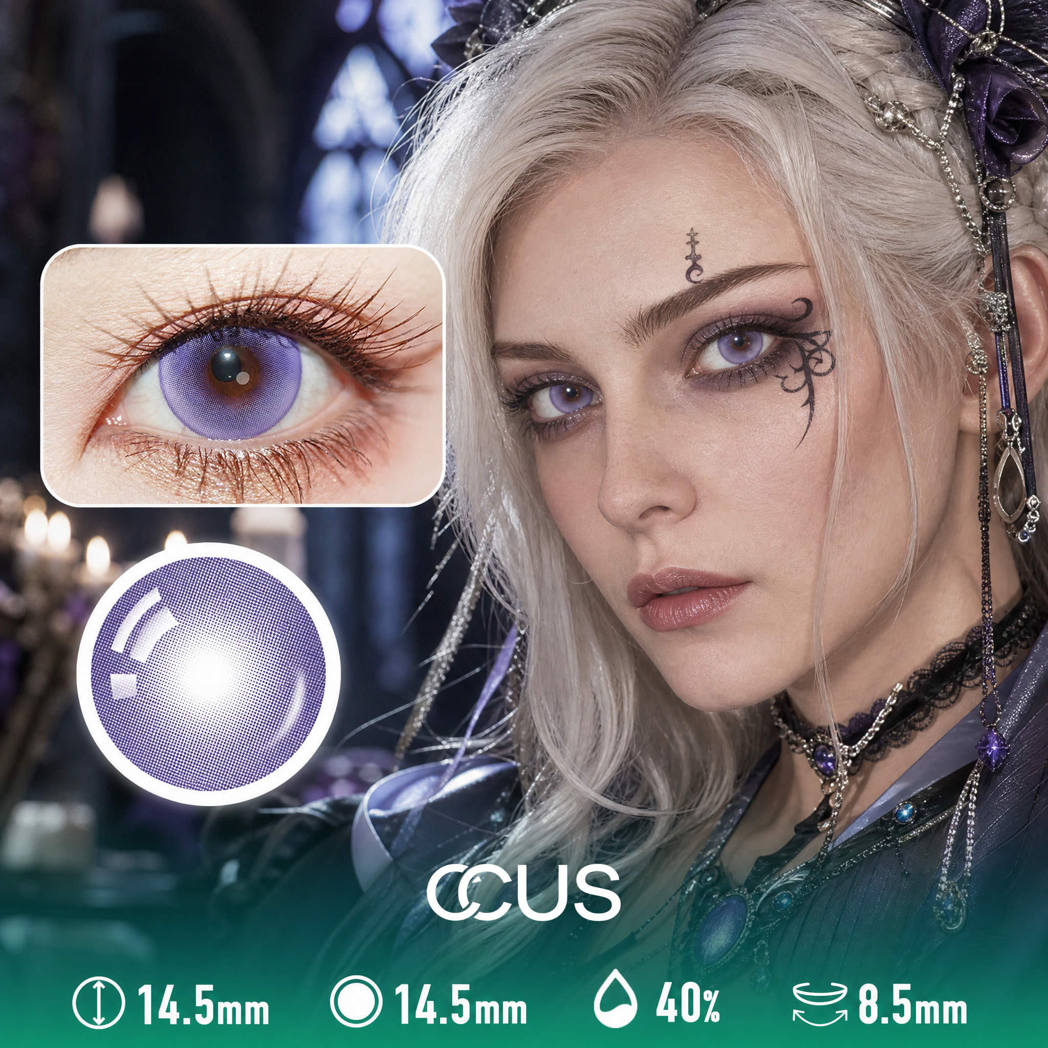 Aurora Purple Contact Lenses