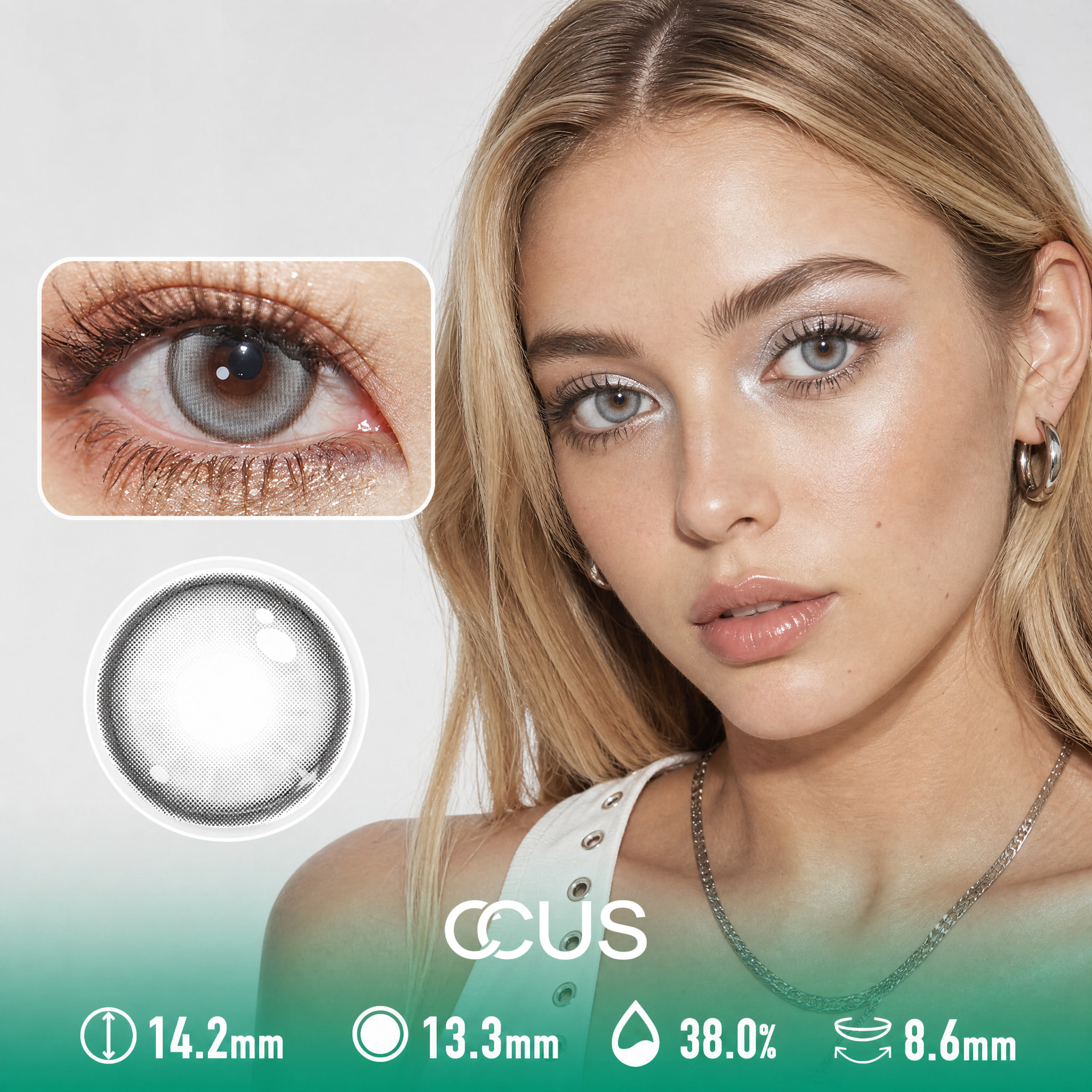 Silver Static Grey Contact Lenses