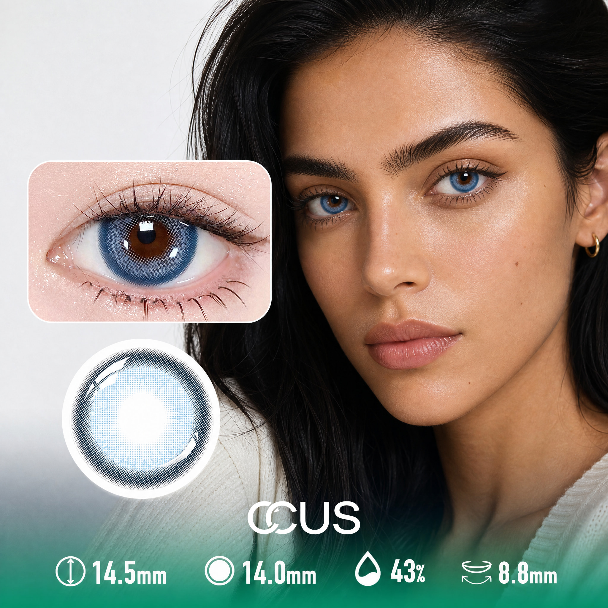 Coastal Dawn Azure Blue Contact Lenses