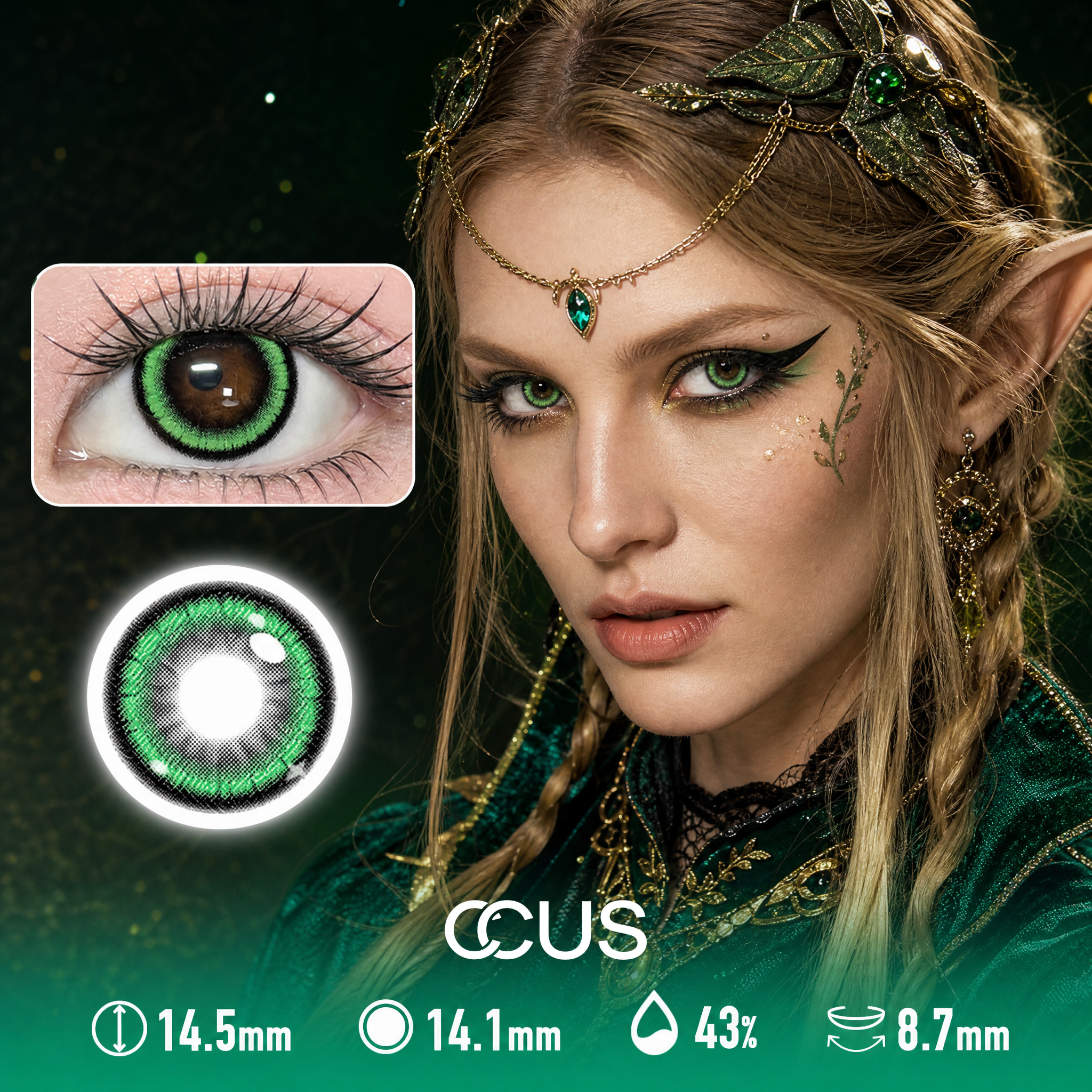 Eclipse Green Contact Lenses - Ccus Eyewear · Premium Colored Contacts Eclipse Green Contact Lenses