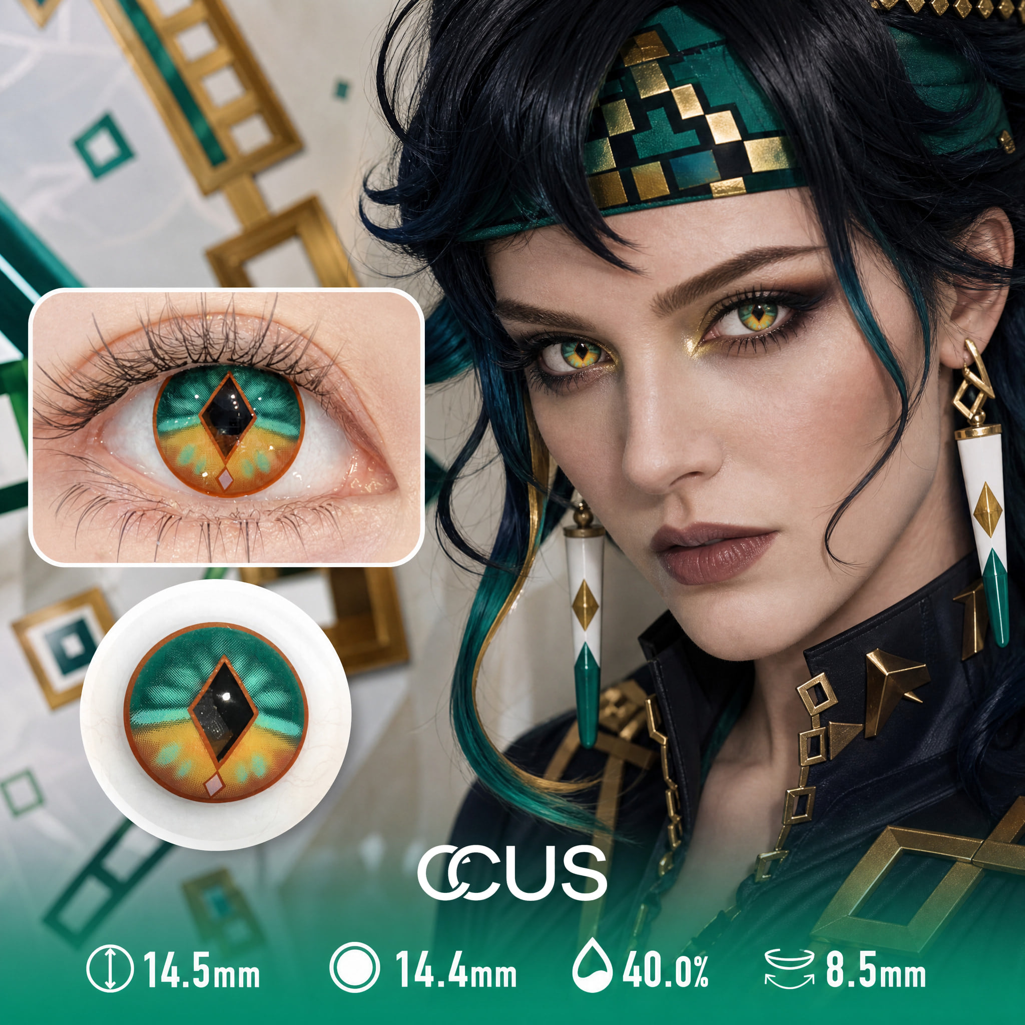 Fabled Green Contact Lenses - Ccus Eyewear · Premium Colored Contacts Fabled Green Contact Lenses