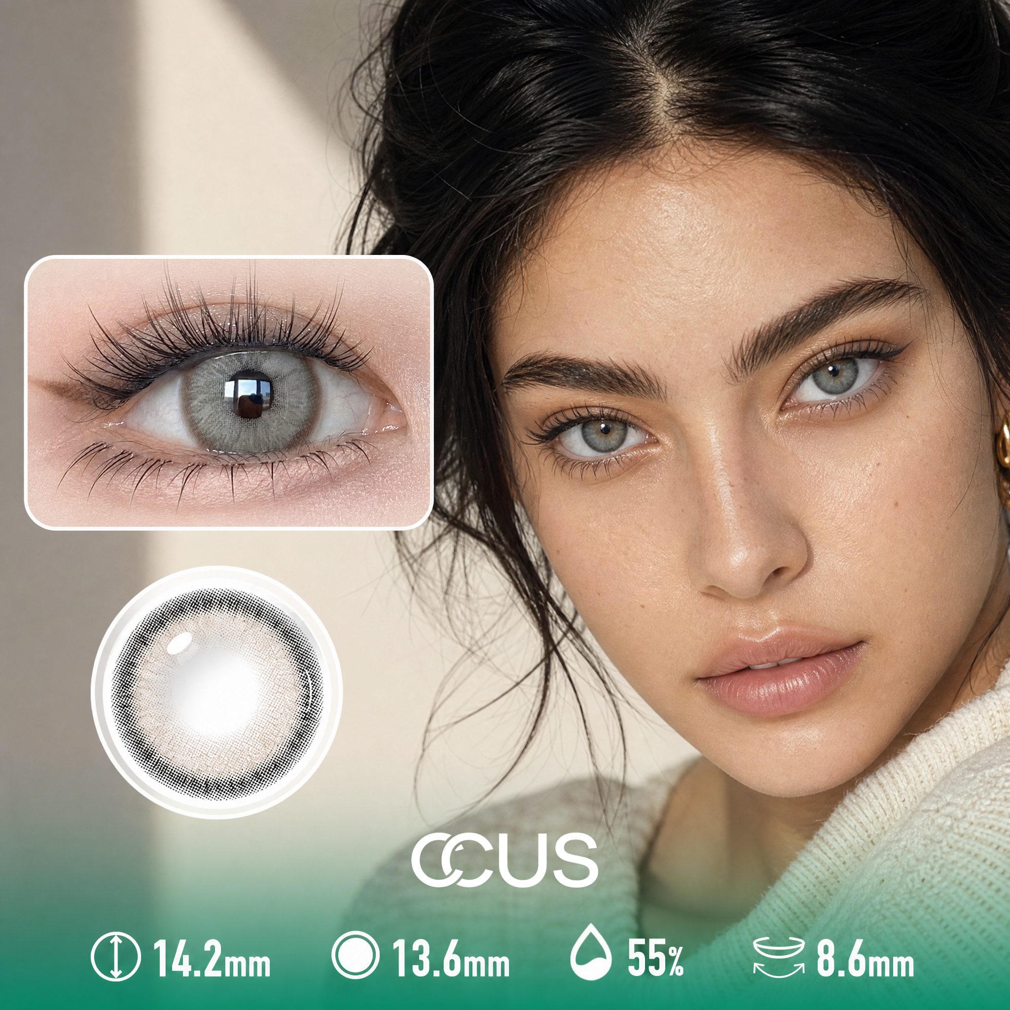 Feather Smoke Grey Contact Lenses