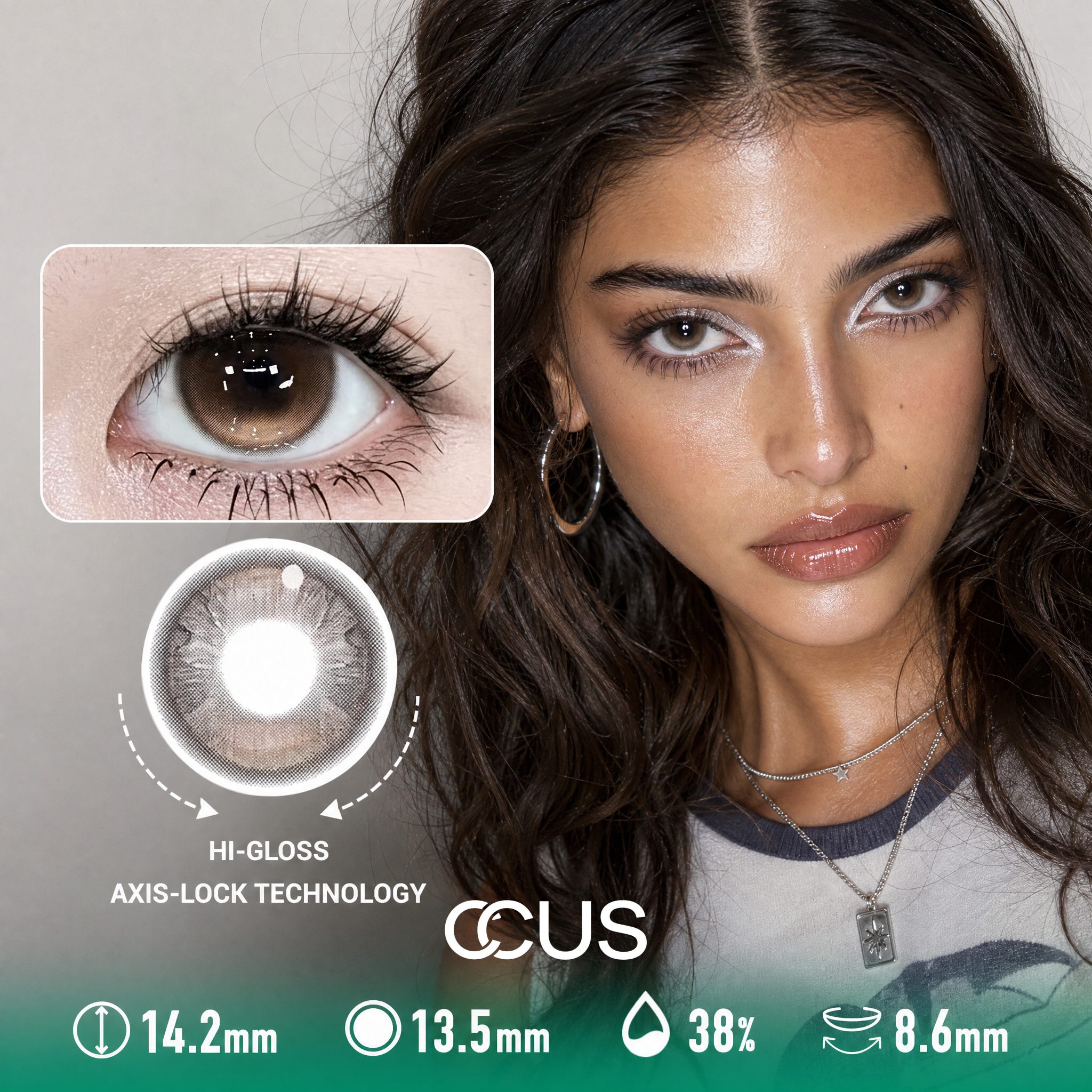 Frost Crescent Mocha Brown Contact Lenses