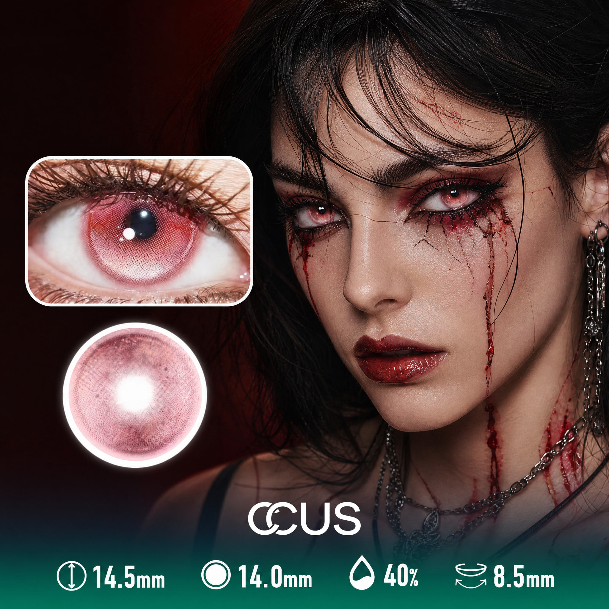 Kyoto Nebula Red Contact Lenses