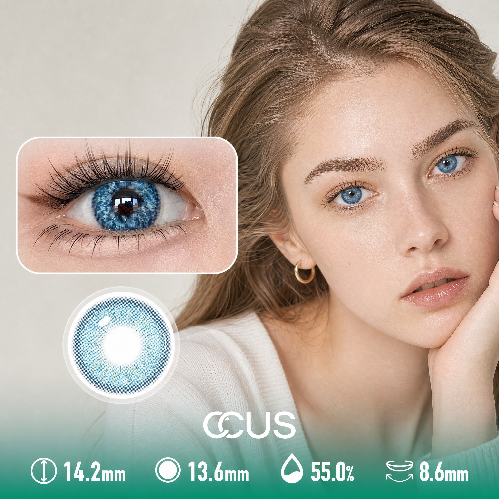 Linen Lagoon Blue Contact Lenses