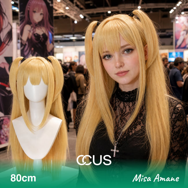 Misa Amane Cosplay Wig - model wearing the wig (AI hero v15)