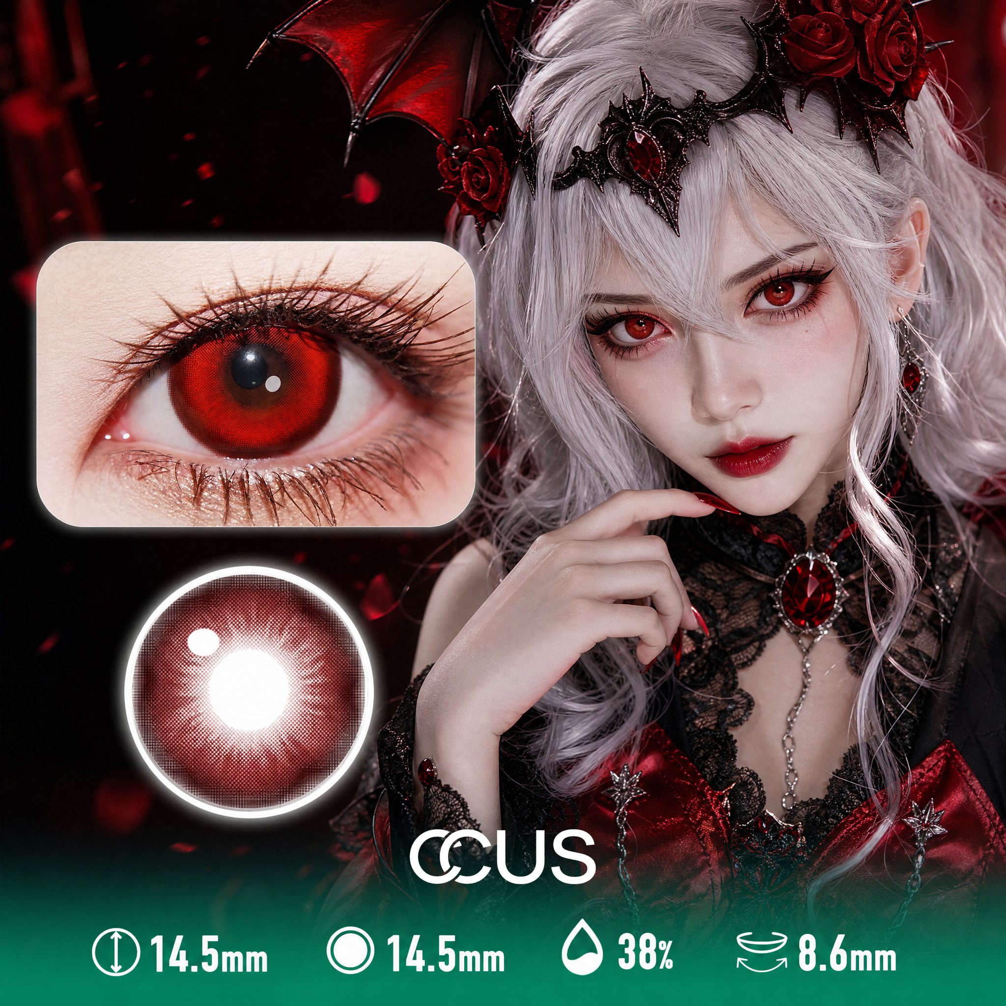 Mh : Dracula Cosplay Contact Lenses - Ccus Eyewear · Premium Colored Contacts Mystic Red Contact Lenses