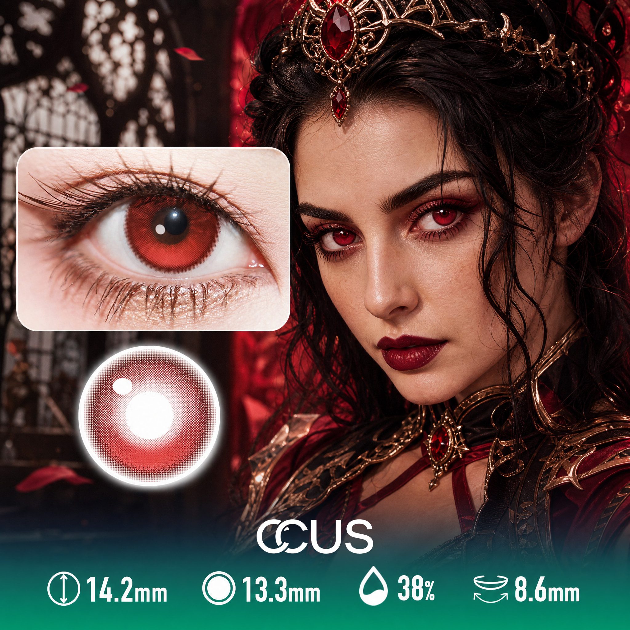 Mono : Karen Araragi Cosplay Contact Lenses - Ccus Eyewear · Premium Colored Contacts Obsidian Red Contact Lenses