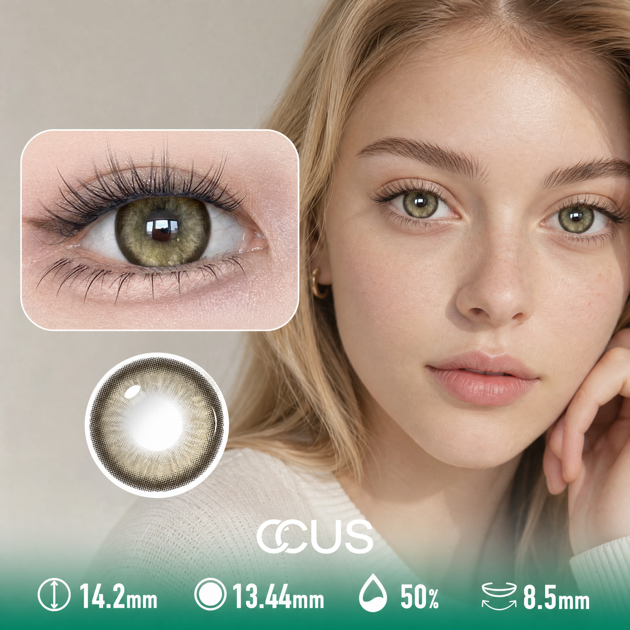 Olive Grove Amber Brown Contact Lenses