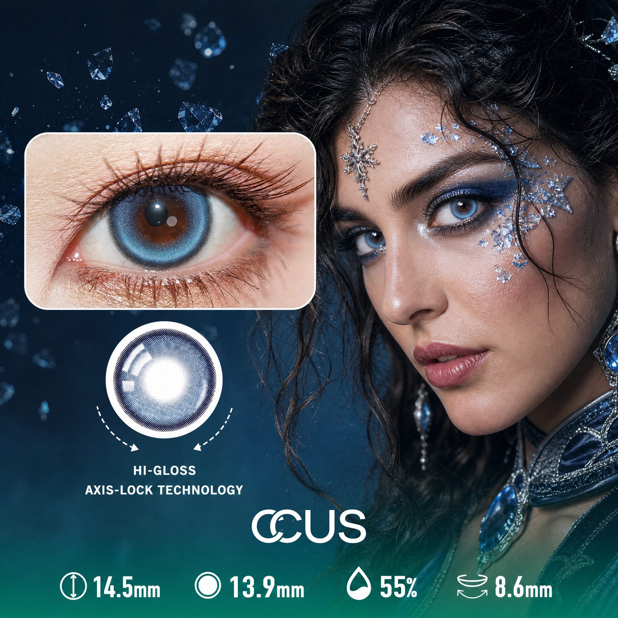Peony Rain Blue Contact Lenses - Ccus Eyewear · Premium Colored Contacts Peony Rain Blue Contact Lenses